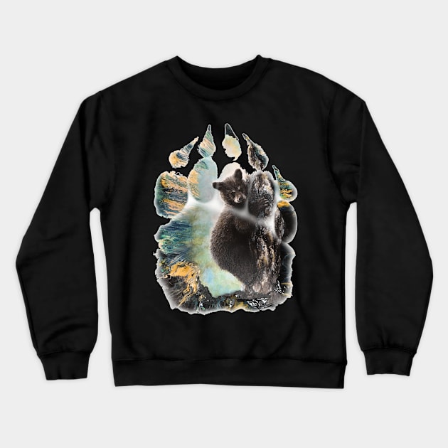 Realistic Bear Cub In the Bear Print/ Cute Bear Cub On the Tree Crewneck Sweatshirt by ForestWhisper